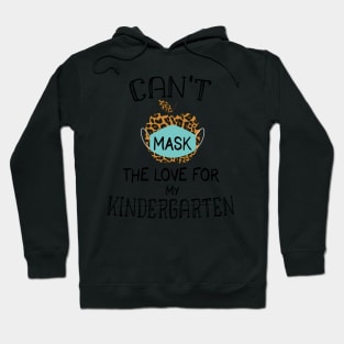 Can't Mask My Love For My Kindergarten - Leopard Pattern Apple Kids Gift Hoodie